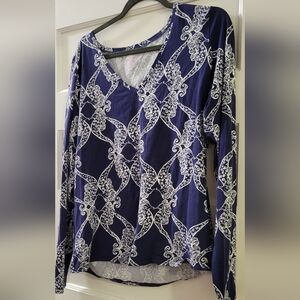 Long sleeve navy lilly pulitzer shirt sz xl